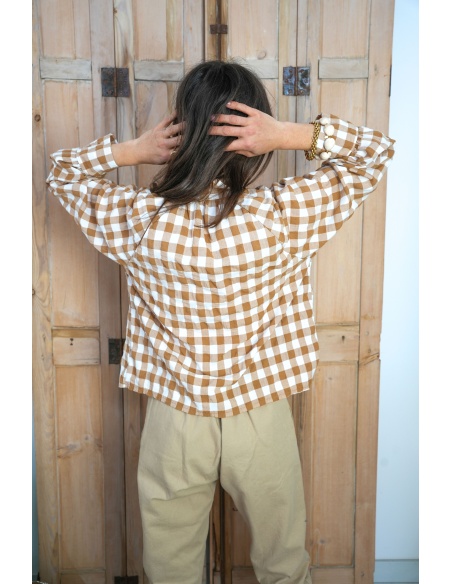 Chemisier Vichy Camel BICHETTE