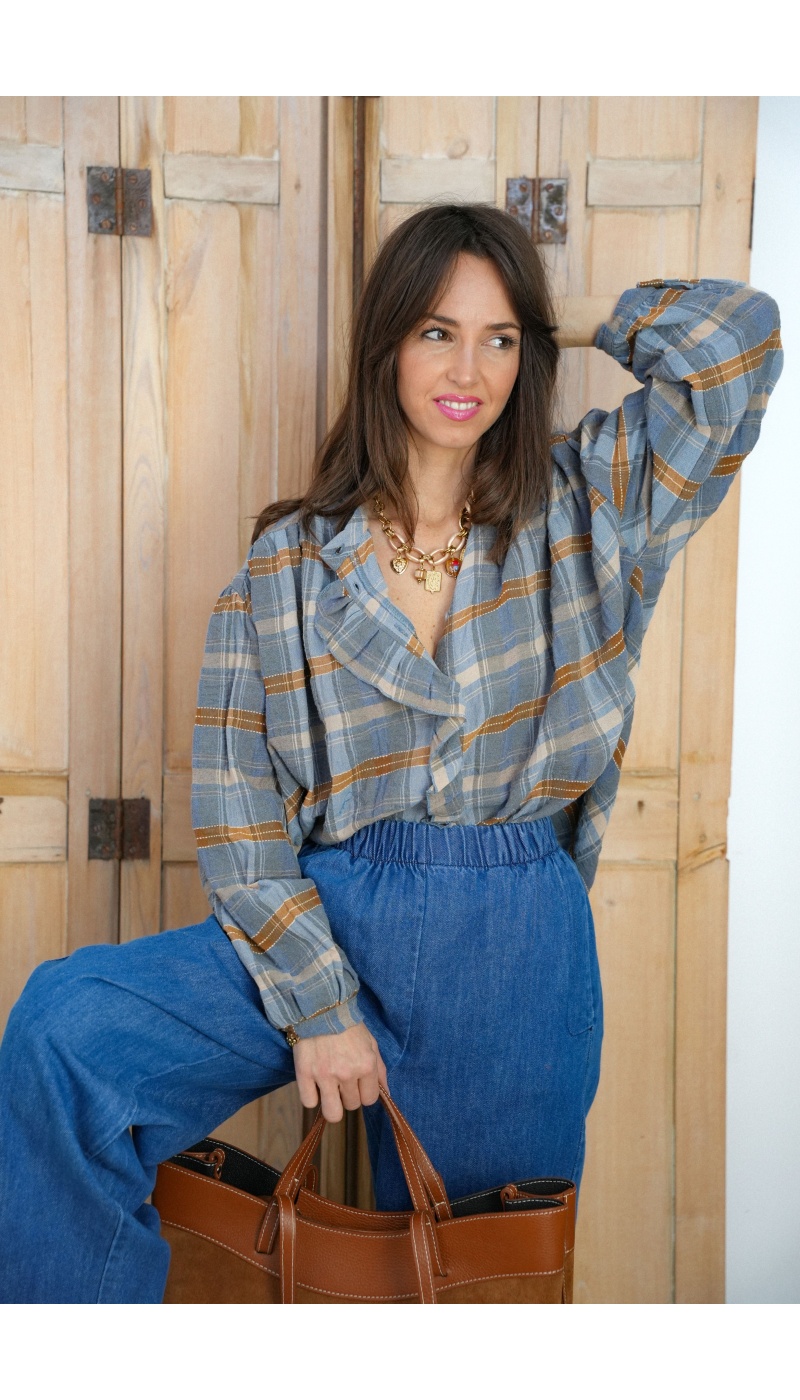 Chemisier Carreaux Ciel Johanna NESTA
