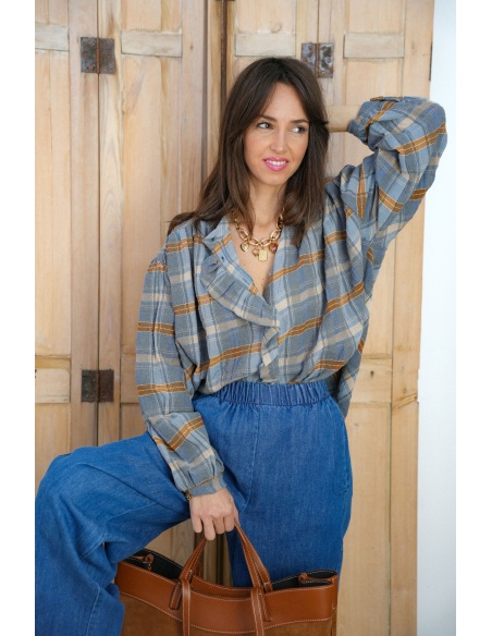 Chemisier Carreaux Ciel Johanna NESTA