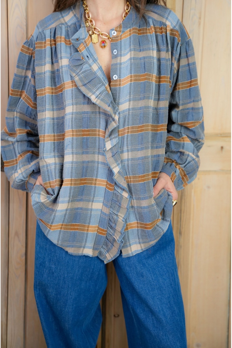 Chemisier Carreaux Ciel Johanna NESTA 2