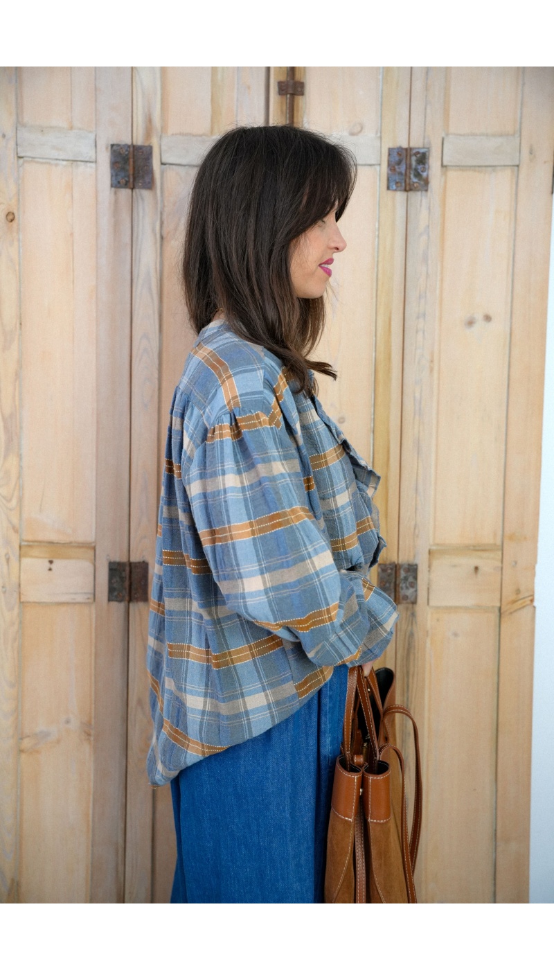 Chemisier Carreaux Ciel Johanna NESTA
