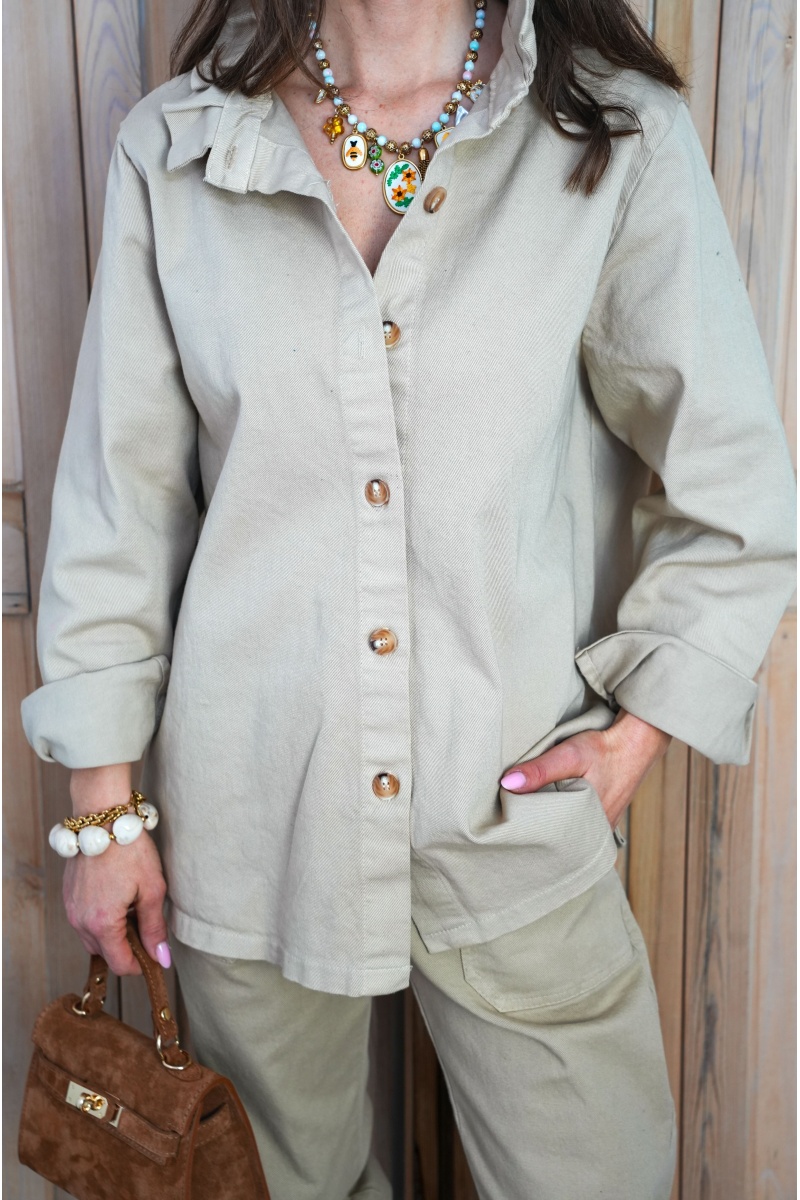 Chemisier Jean Beige LILY