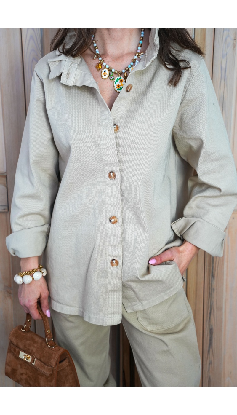 Chemisier Jean Beige LILY