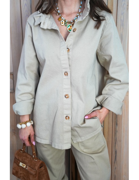 Chemisier Jean Beige LILY
