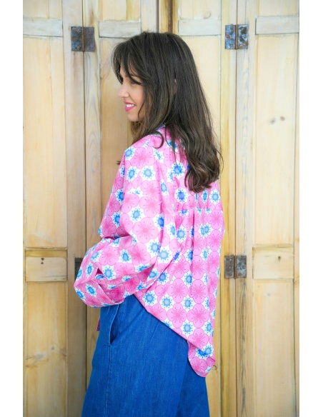 Chemisier Fleurs Roses Johanna ALMA