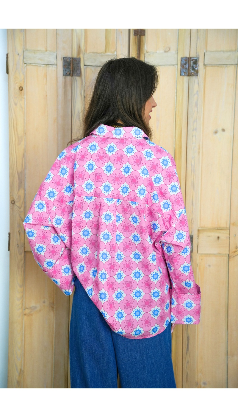 Chemisier Fleurs Roses Johanna ALMA