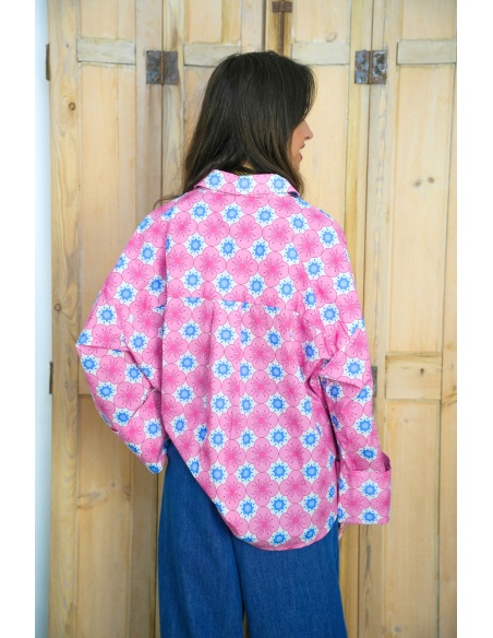 Chemisier Fleurs Roses Johanna ALMA