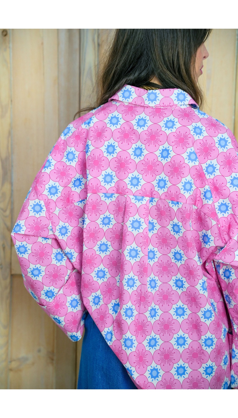 Chemisier Fleurs Roses Johanna ALMA