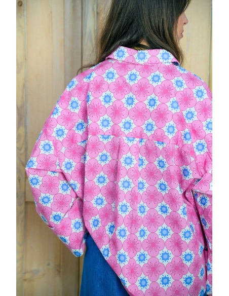 Chemisier Fleurs Roses Johanna ALMA