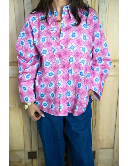 Chemisier Fleurs Roses Johanna ALMA