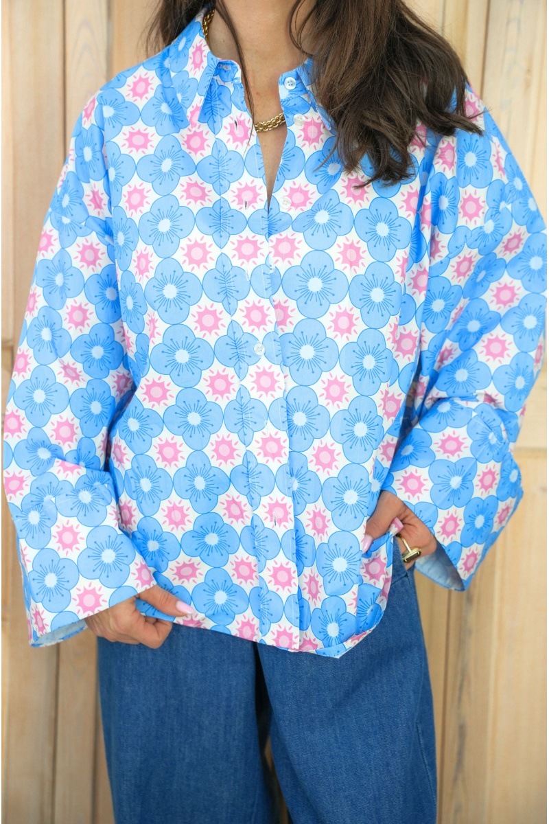 Chemisier Fleurs Bleues Johanna ALMA 2