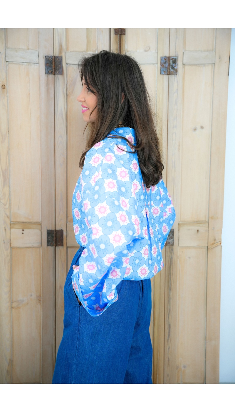 Chemisier Fleurs Bleues Johanna ALMA