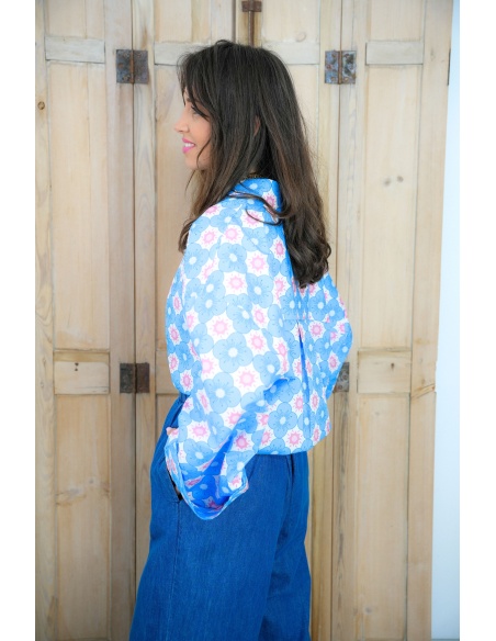Chemisier Fleurs Bleues Johanna ALMA