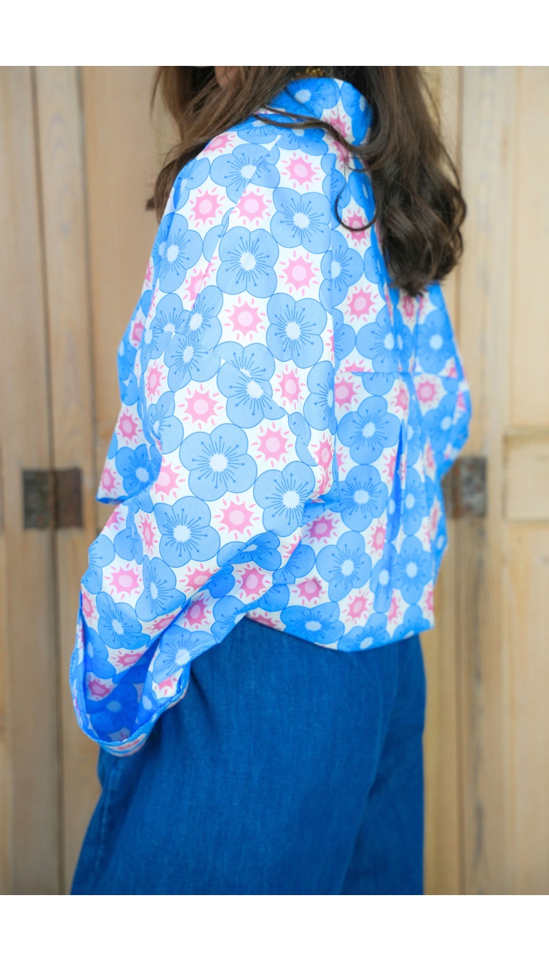 Chemisier Fleurs Bleues Johanna ALMA