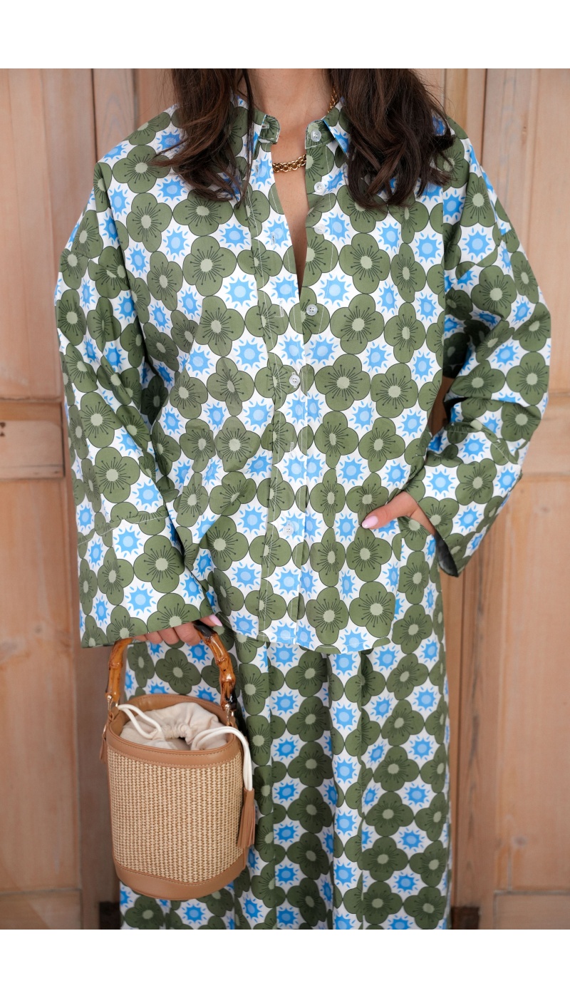 Chemisier Fleurs Vertes Johanna ALMA
