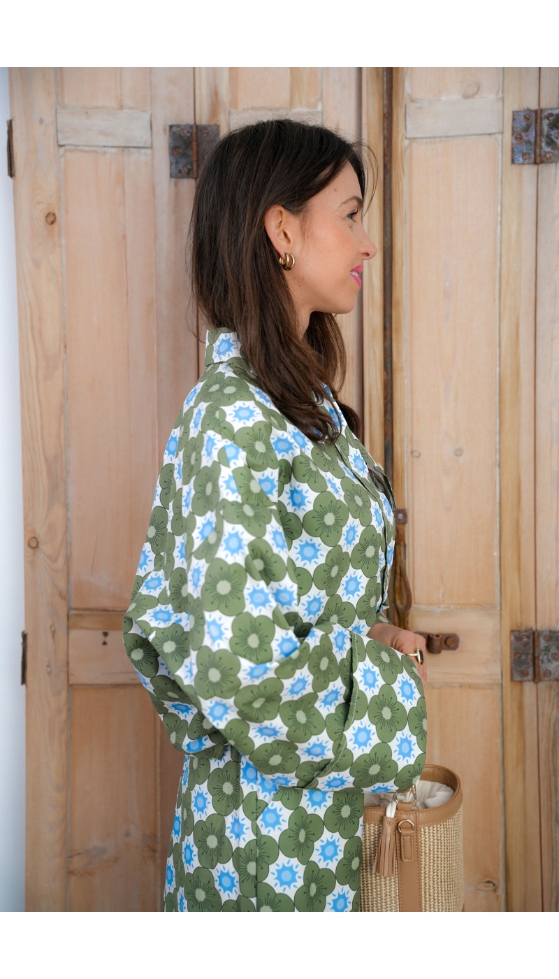 Chemisier Fleurs Vertes Johanna ALMA