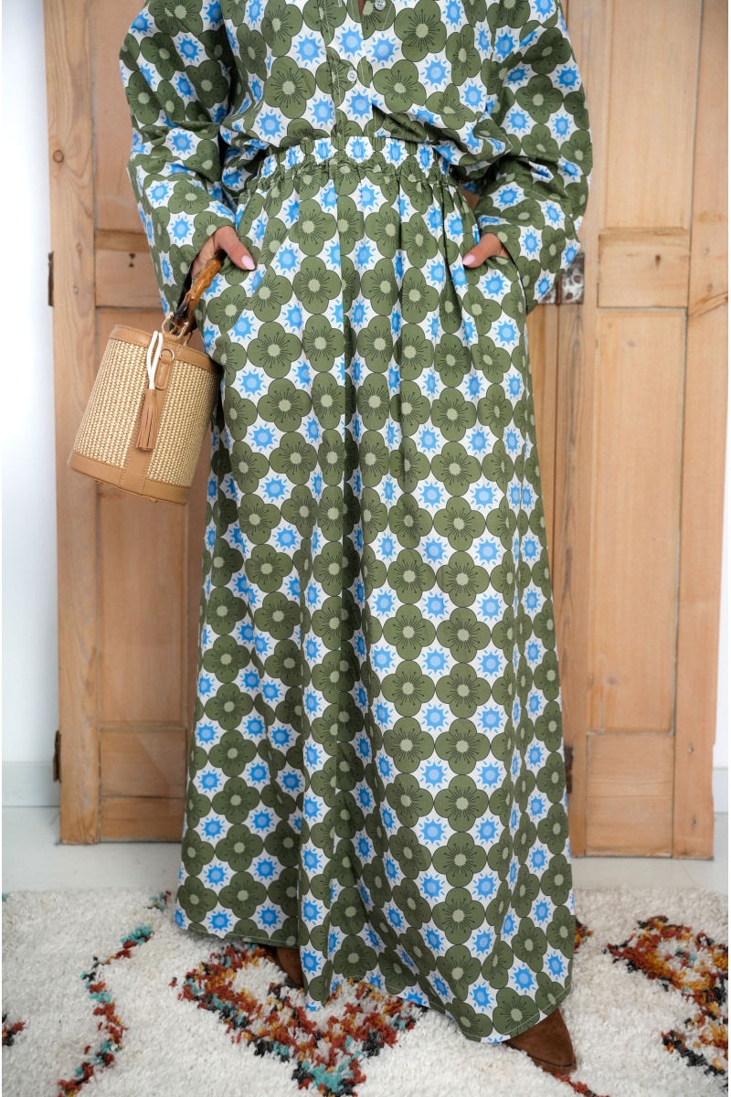 Jupe Fleurs Vertes LEA