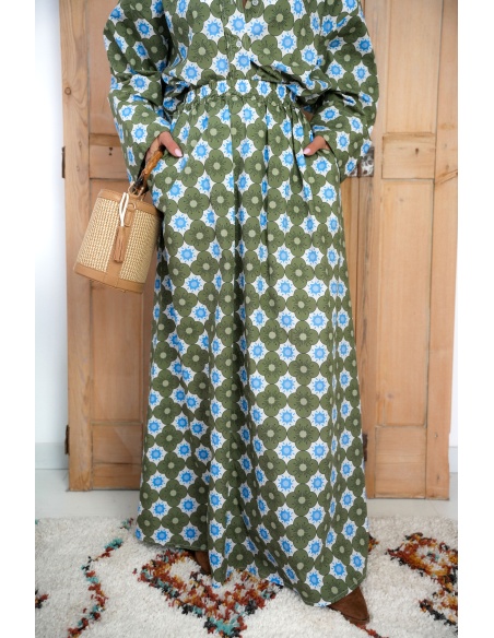 Jupe Fleurs Vertes LEA