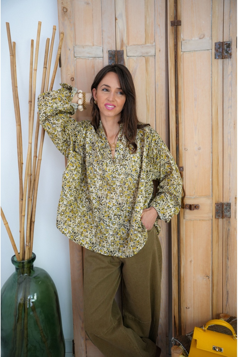 johanna toutoun IMPRI OLIVE CHEMISIER