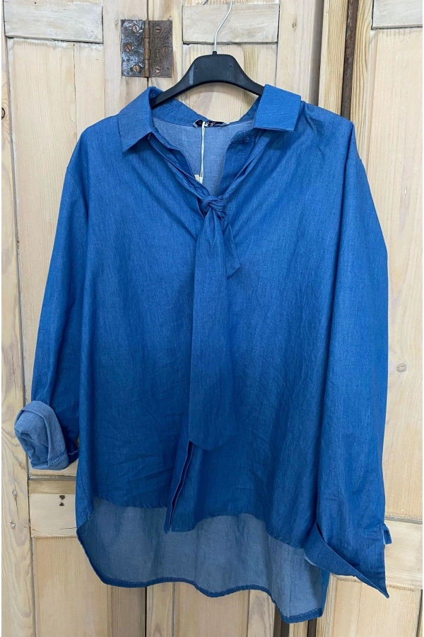 Chemise Denim Noeud ALBA Noho - 1 | HAUTS