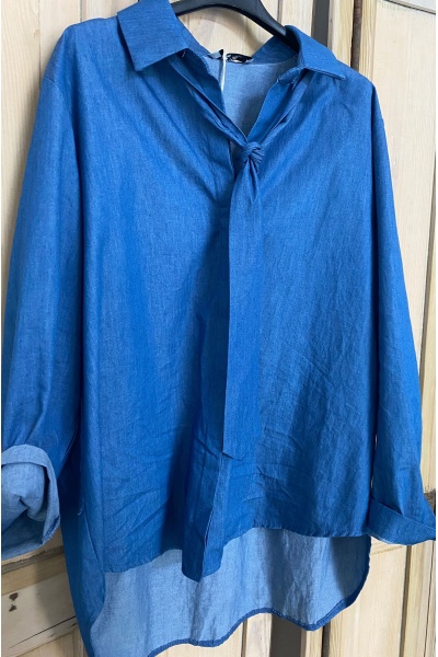 Chemise Denim Noeud ALBA Noho - 1 | HAUTS 2