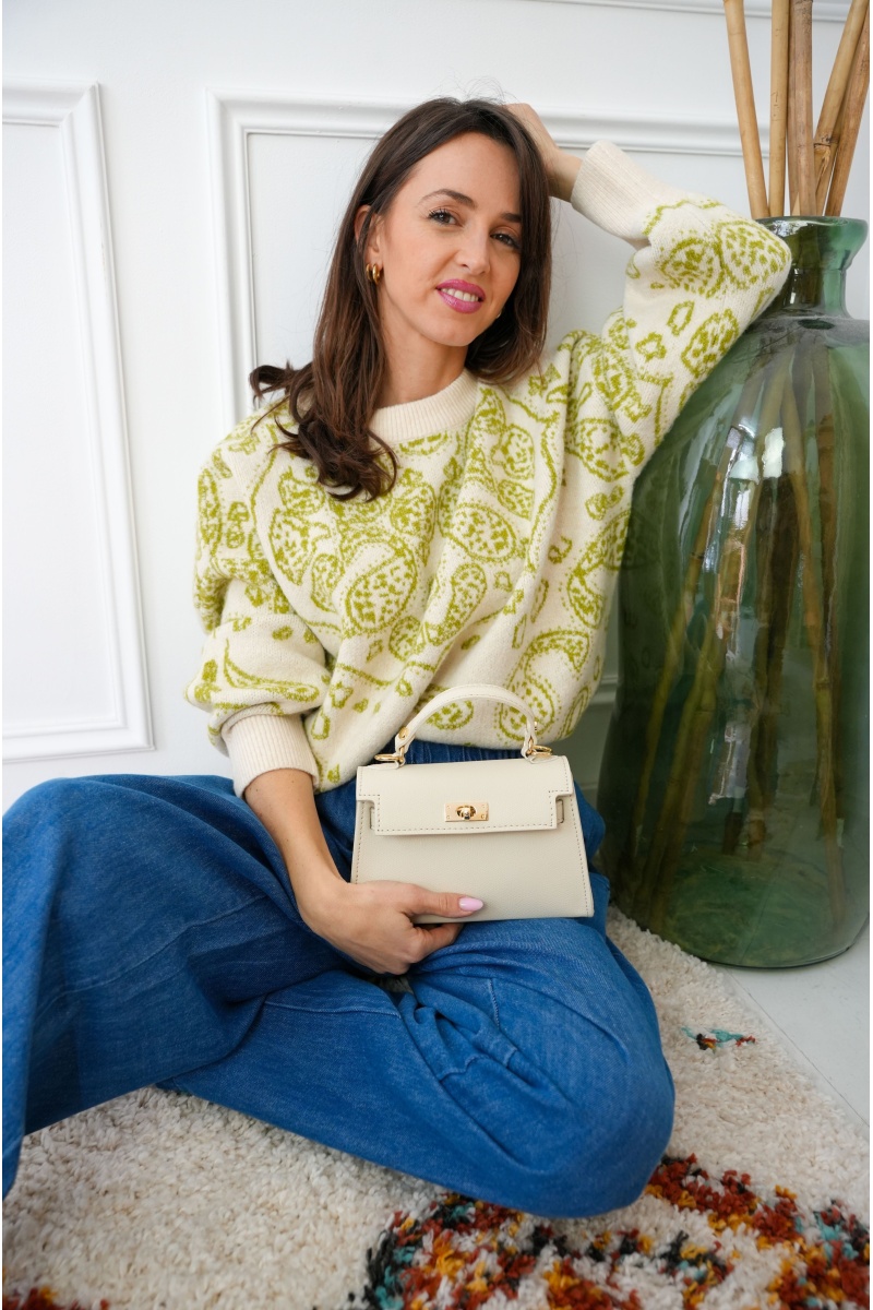 AN'GE CACHEM ECRU PULL FEMME 2