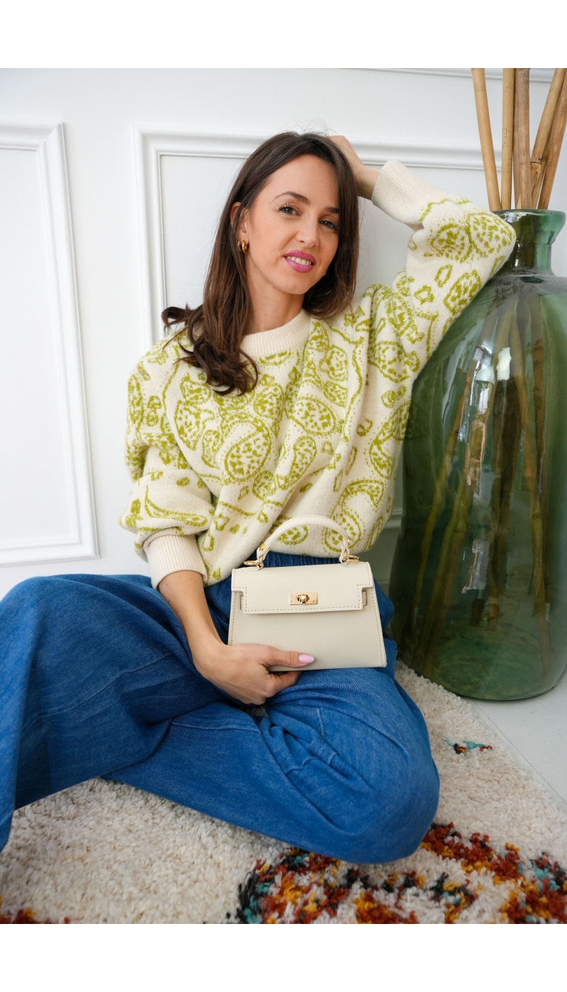 AN'GE CACHEM ECRU PULL FEMME