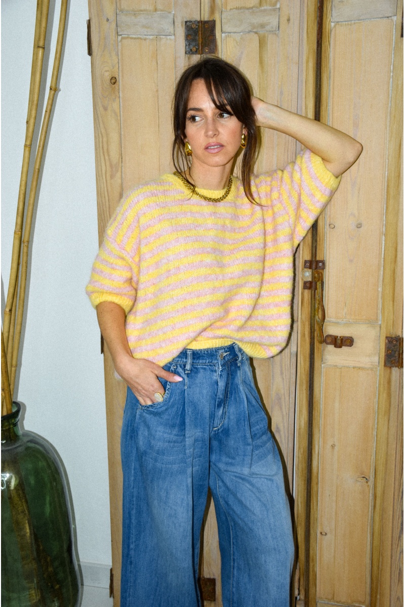 du vent ROSE JAUNE PULL FEMME 2