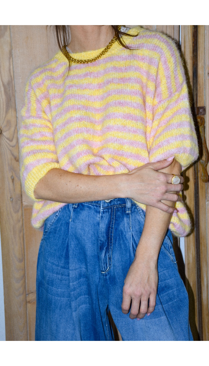 Pull Rayé Jaune MELINDA