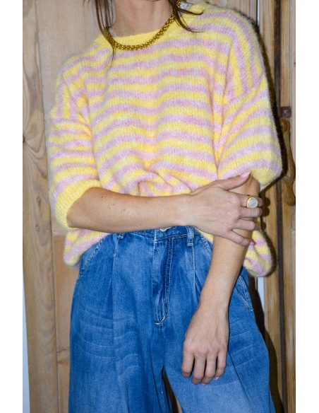 Pull Rayé Jaune MELINDA