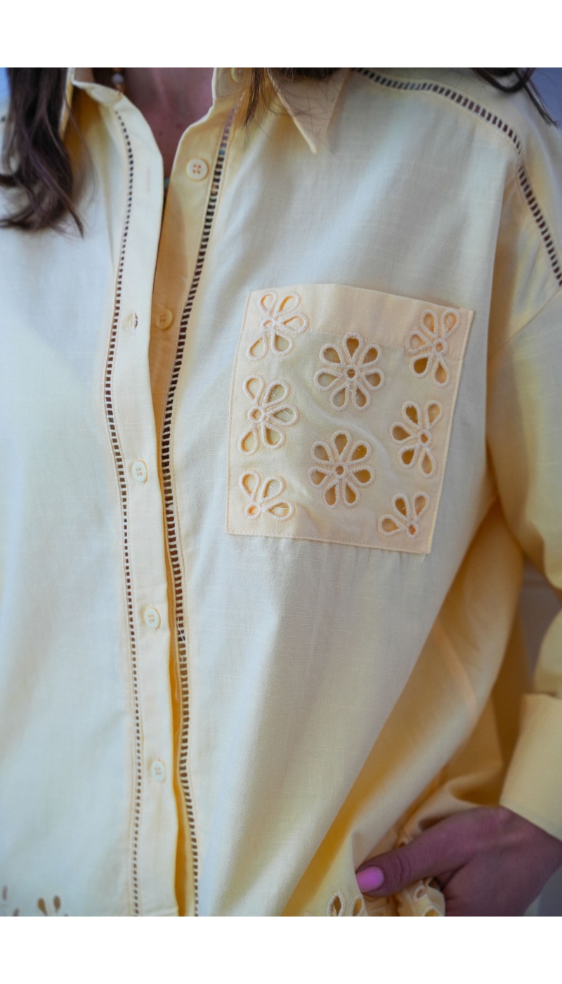 unigirl FLERUS JAUNE CHEMISIER