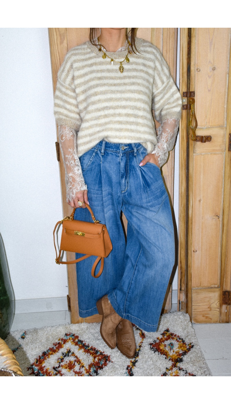 Pull Rayé Beige MELINDA