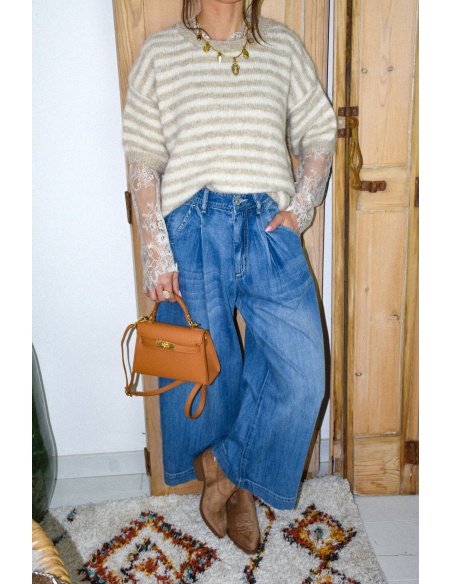 Pull Rayé Beige MELINDA