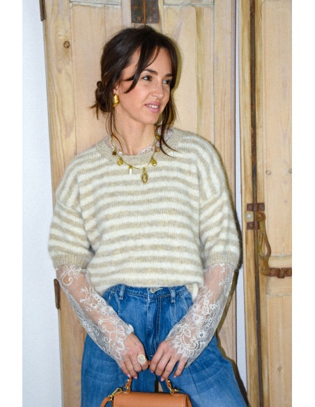 Pull Rayé Beige MELINDA