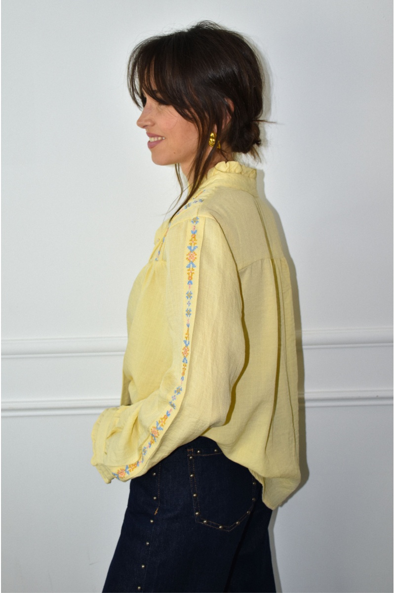 Chemisier Volants Jaune NOA 2