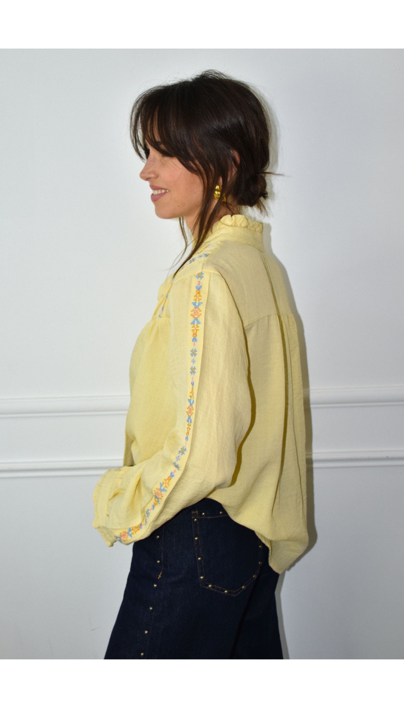 Chemisier Volants Jaune NOA