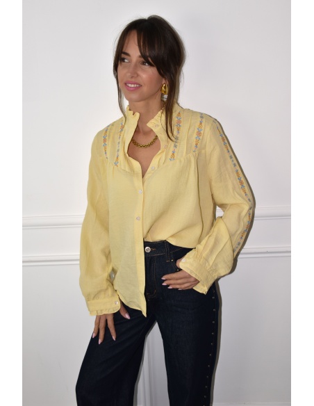 Chemisier Volants Jaune NOA