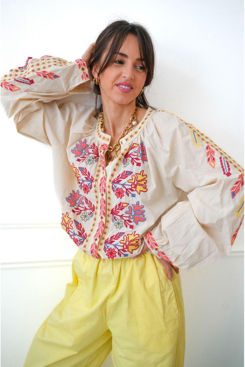 Chemisier Brodé Johanna LOUVE 2