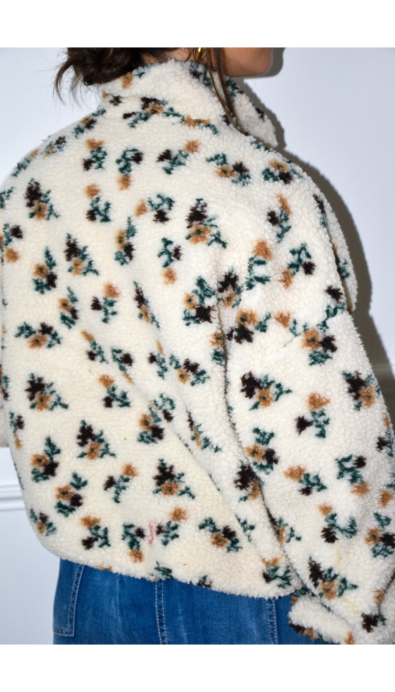 LILY DRESSING SO KITSCH FLEURI ECRU GILET FEMME