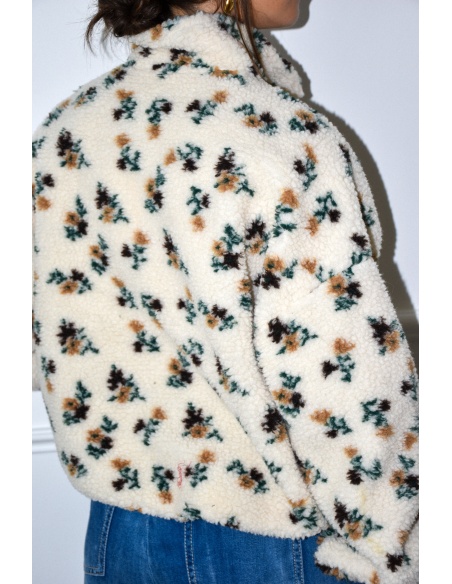 LILY DRESSING SO KITSCH FLEURI ECRU GILET FEMME