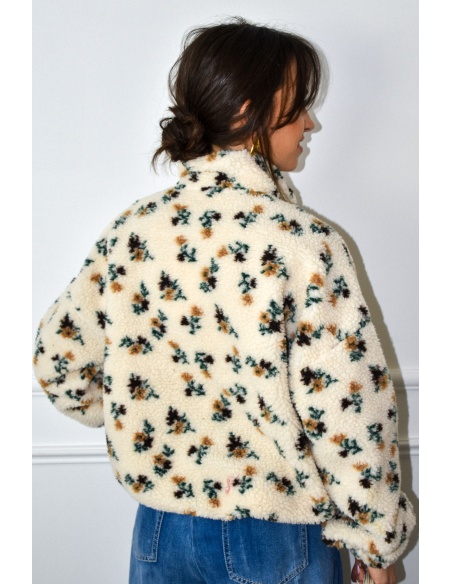 LILY DRESSING SO KITSCH FLEURI ECRU GILET FEMME