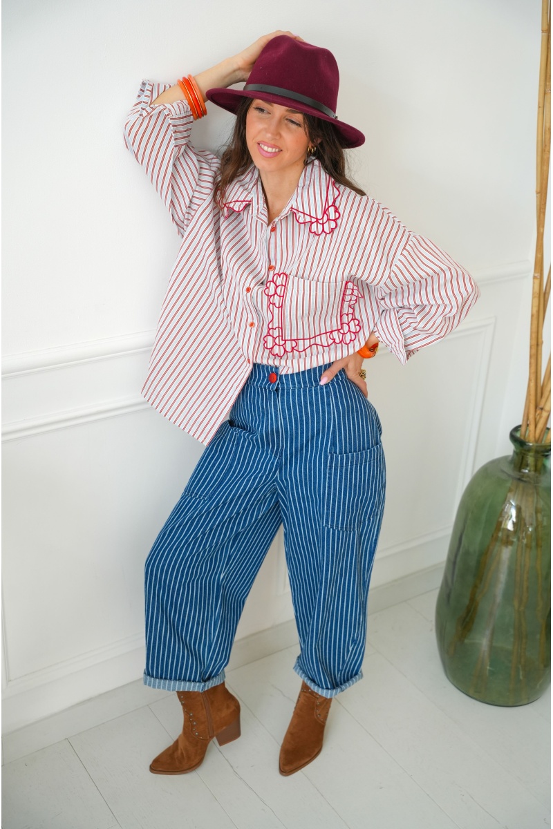 Pantalon Carotte Rayure Johanna ADELE