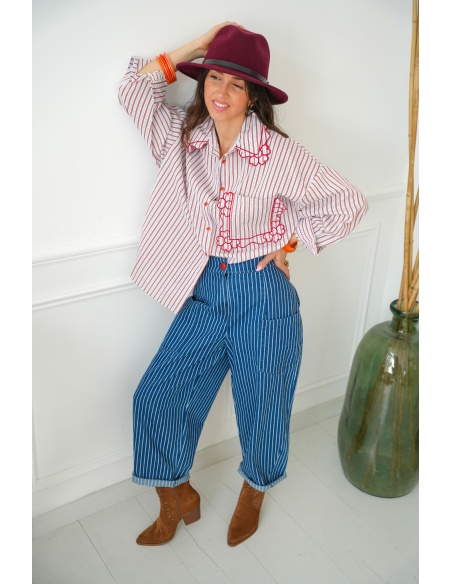 Pantalon Carotte Rayure Johanna ADELE