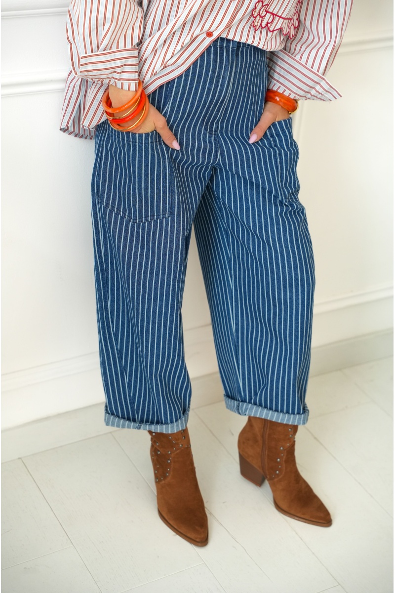 Pantalon Carotte Rayure Johanna ADELE 2