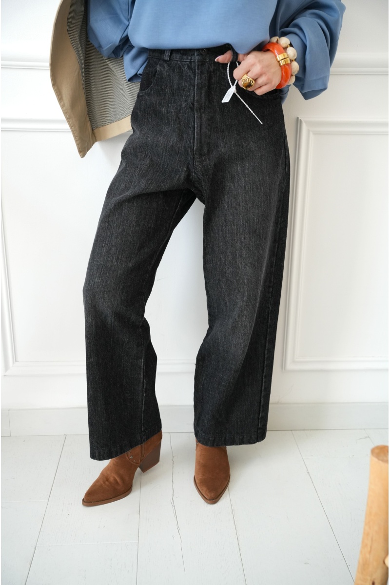 banditas  NOIR PANTALONS TOILE FEMME 2