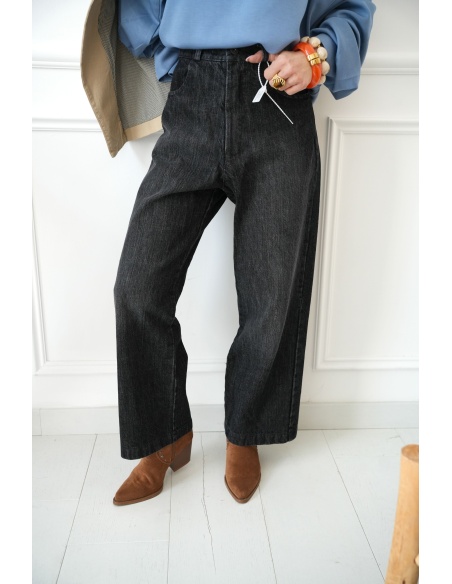 banditas  NOIR PANTALONS TOILE FEMME