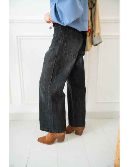 banditas  NOIR PANTALONS TOILE FEMME