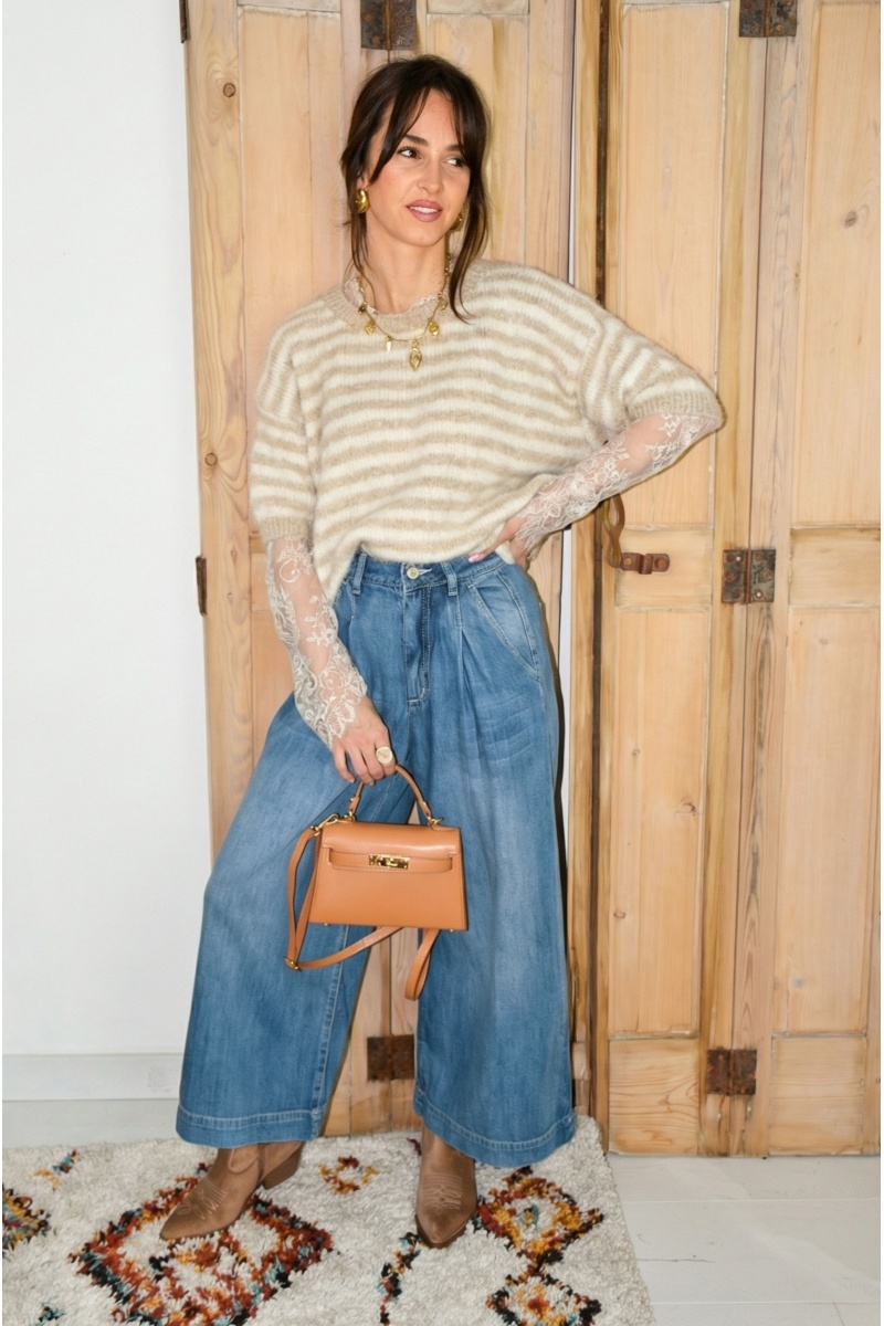 new2000 BRODE BLEU JEANS FEMME