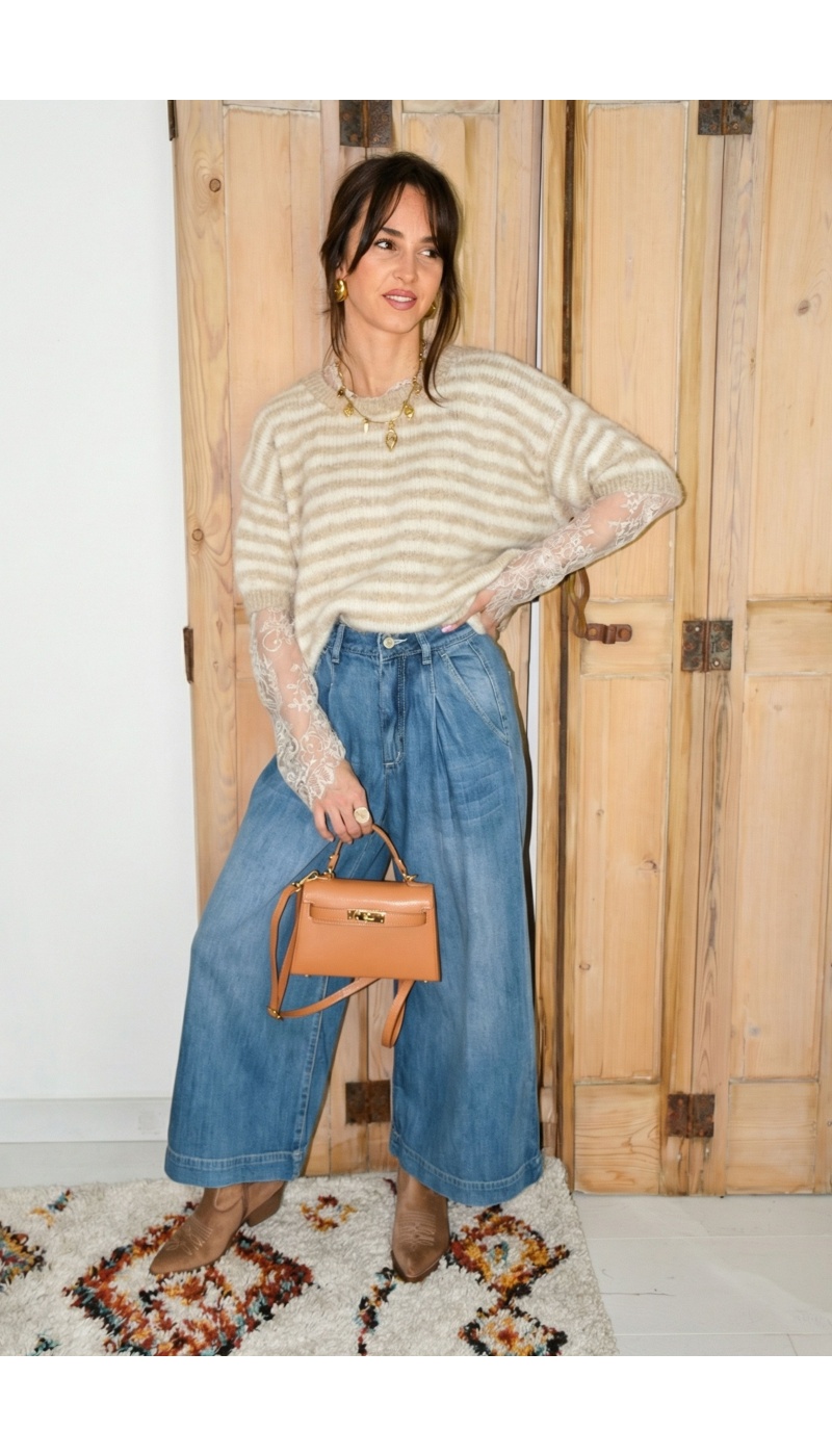 new2000 BRODE BLEU JEANS FEMME