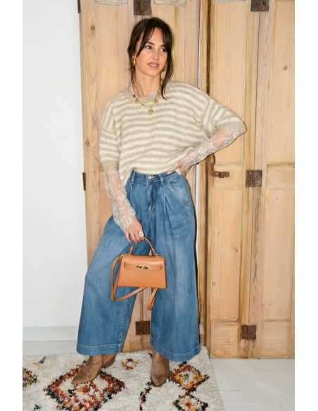 new2000 BRODE BLEU JEANS FEMME